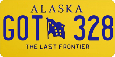AK license plate GOT328