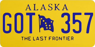 AK license plate GOT357