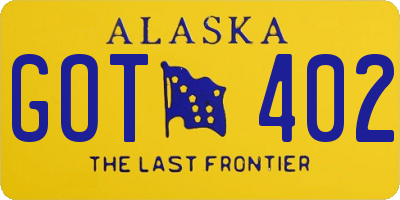 AK license plate GOT402