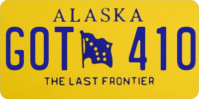 AK license plate GOT410