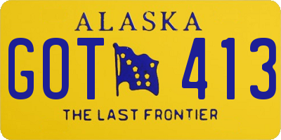 AK license plate GOT413