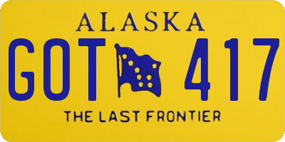AK license plate GOT417