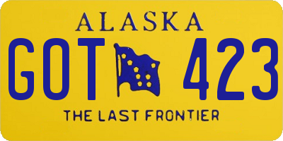 AK license plate GOT423