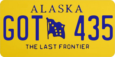 AK license plate GOT435