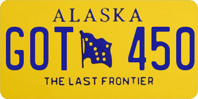 AK license plate GOT450