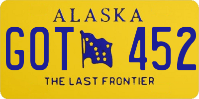 AK license plate GOT452