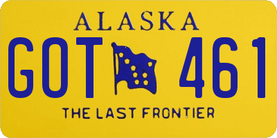 AK license plate GOT461