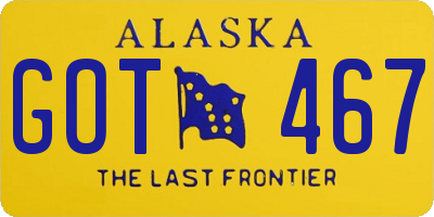 AK license plate GOT467