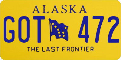 AK license plate GOT472