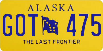 AK license plate GOT475