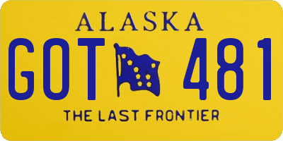 AK license plate GOT481