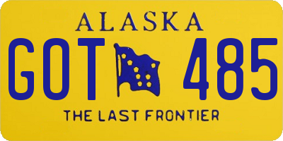 AK license plate GOT485