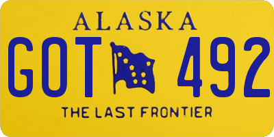 AK license plate GOT492