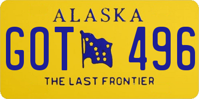 AK license plate GOT496