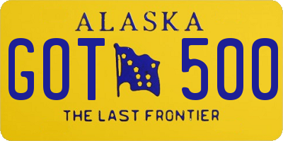 AK license plate GOT500