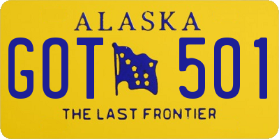 AK license plate GOT501