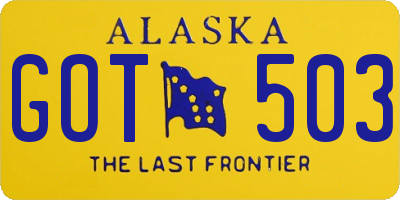 AK license plate GOT503
