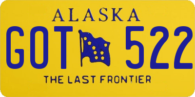 AK license plate GOT522