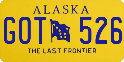 AK license plate GOT526