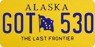 AK license plate GOT530