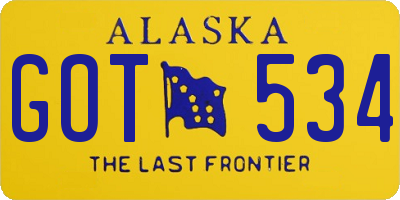 AK license plate GOT534