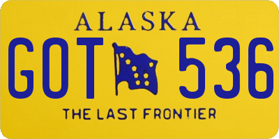 AK license plate GOT536