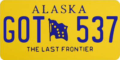 AK license plate GOT537