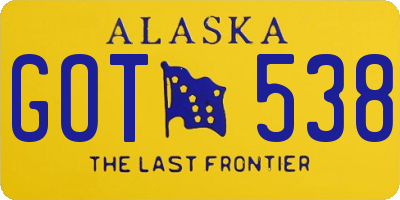 AK license plate GOT538