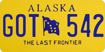 AK license plate GOT542