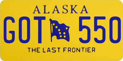 AK license plate GOT550