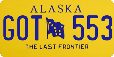 AK license plate GOT553