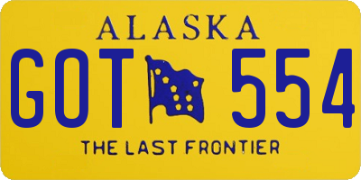 AK license plate GOT554