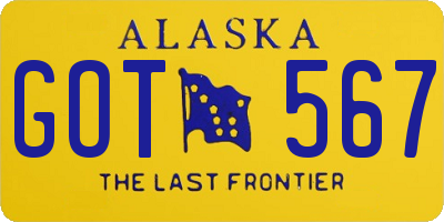 AK license plate GOT567