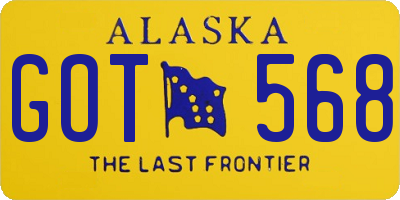 AK license plate GOT568
