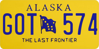 AK license plate GOT574