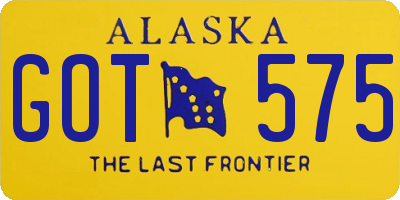 AK license plate GOT575