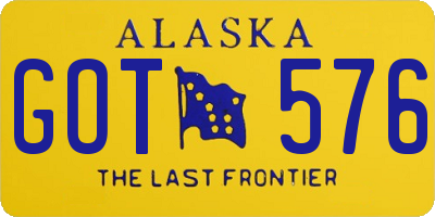 AK license plate GOT576