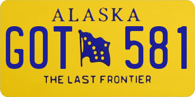 AK license plate GOT581