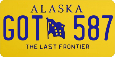 AK license plate GOT587