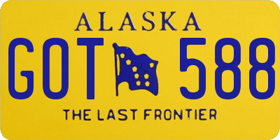 AK license plate GOT588