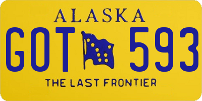 AK license plate GOT593