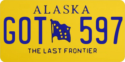 AK license plate GOT597
