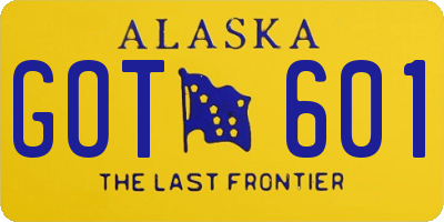 AK license plate GOT601