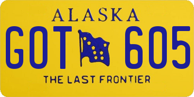 AK license plate GOT605