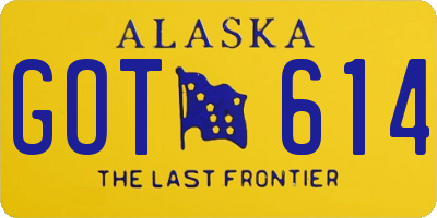 AK license plate GOT614