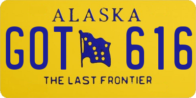 AK license plate GOT616