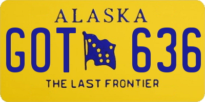 AK license plate GOT636