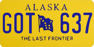 AK license plate GOT637