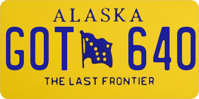 AK license plate GOT640