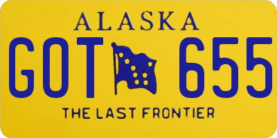 AK license plate GOT655